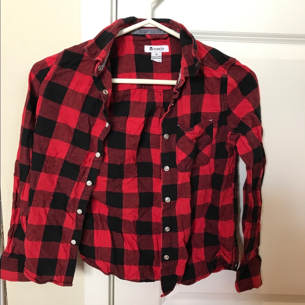 Girls Red Flannel